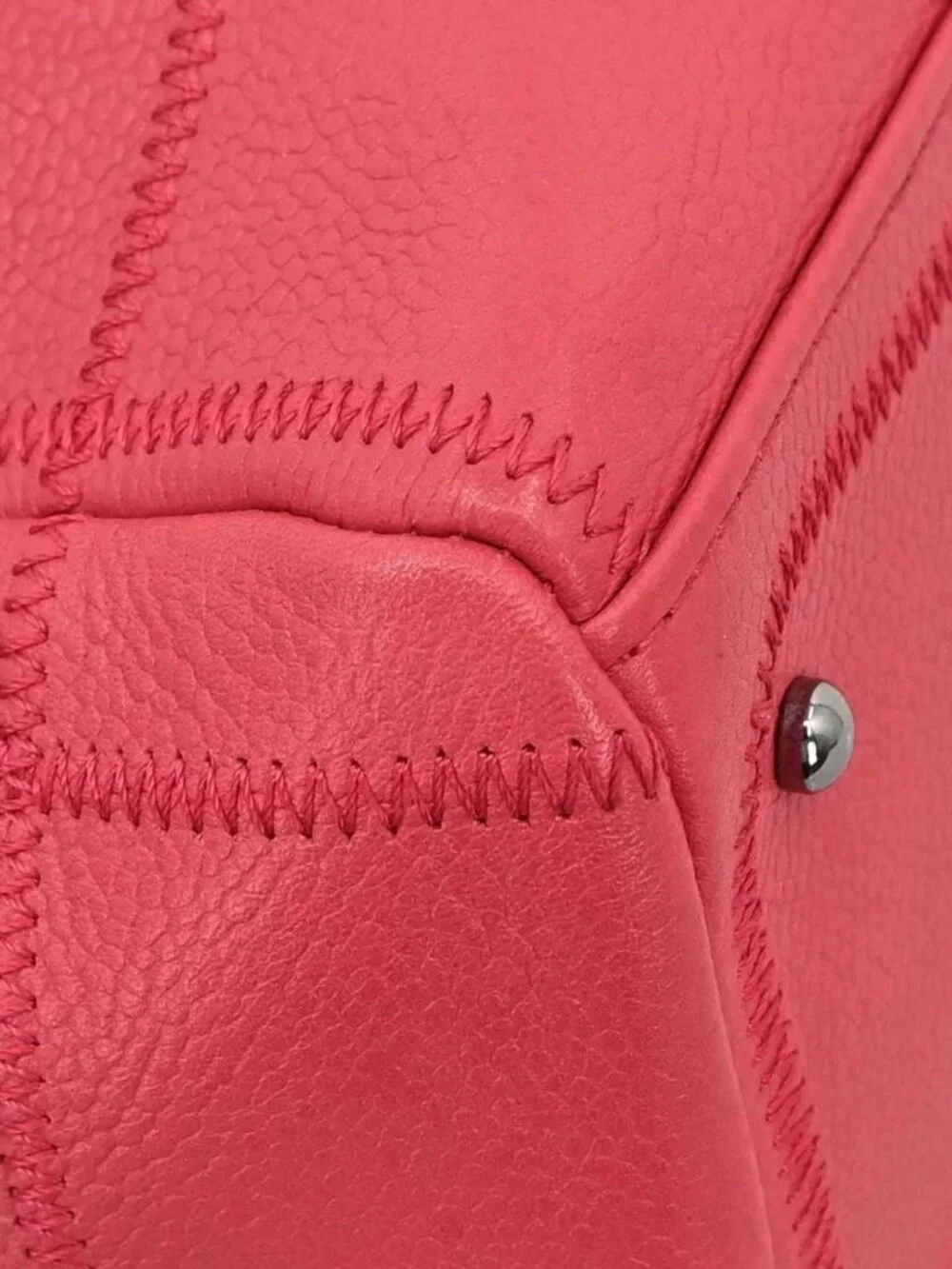 Chanel Red Calfskin Choco Bar Wild Stitch Handbag 168482